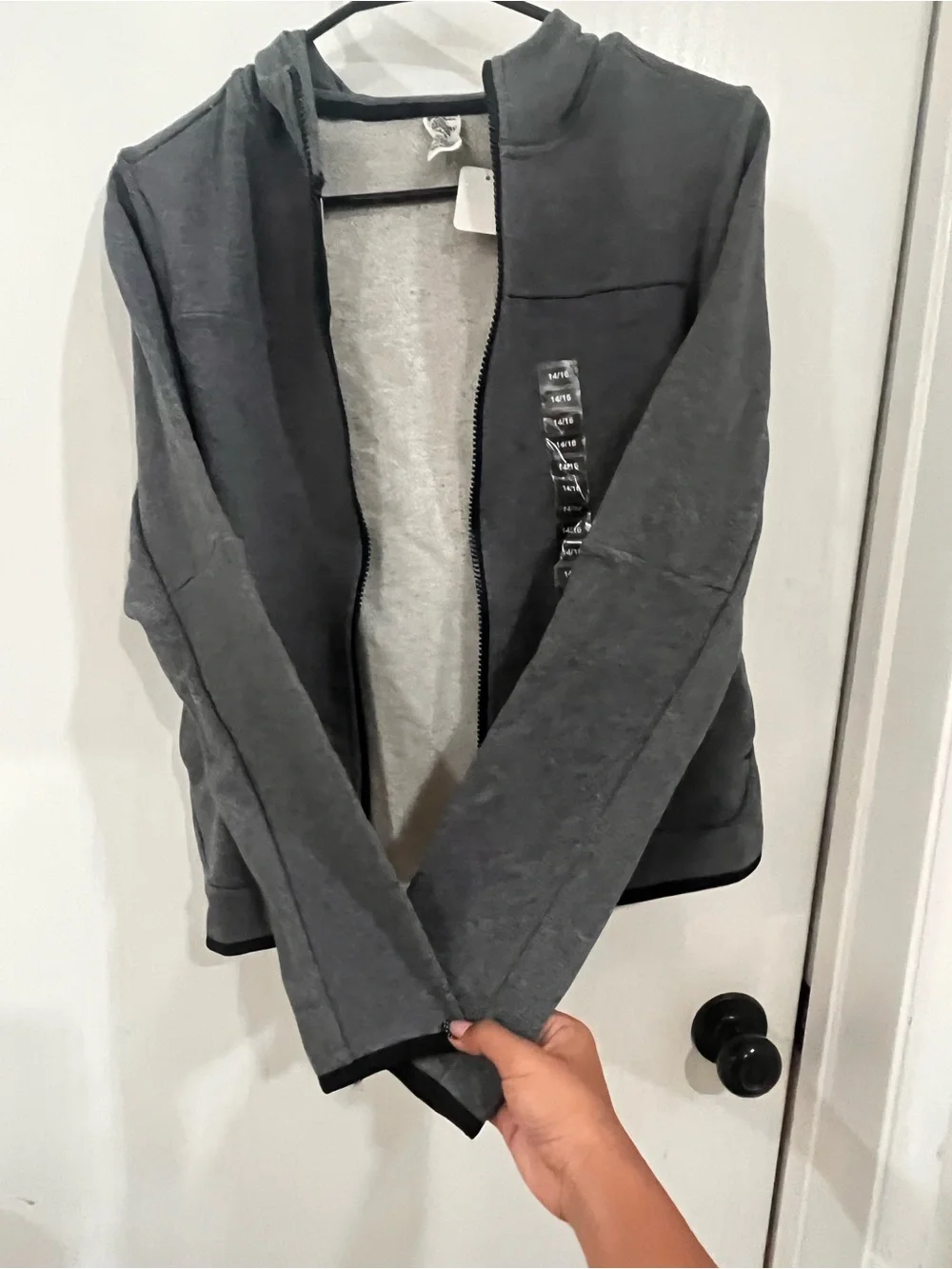 Boy’s Gray Zip-Up Every Day Hoodie Hooded Jacket